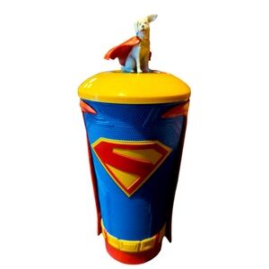 DC - Superman - Large Rubber Drinking Cup w/ Superman/S Symbol/Krypto Toppers